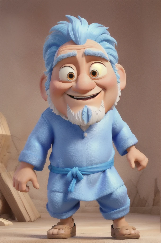 Moses, full body character, open arms, Disney Pixar style