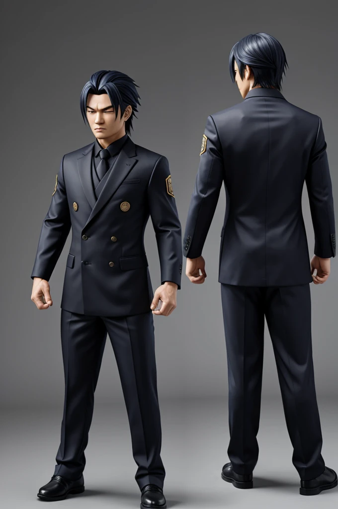 Generate image for KAKASH hatake in full suit with side pose