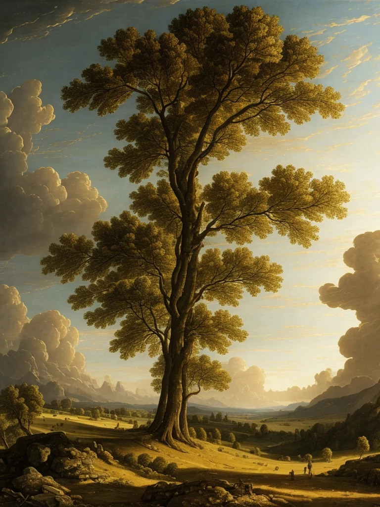 16k, massive details, ((complex details))) immense sky,field of many trees intertwined in the trunks,amazing sky,Level 15,rocky surface, (photorealistic), art (((Claude Lorrain))), J.R. Tolkien Type [sharp focus], (HDR), (8k), (gigapixel), (masterpiece)