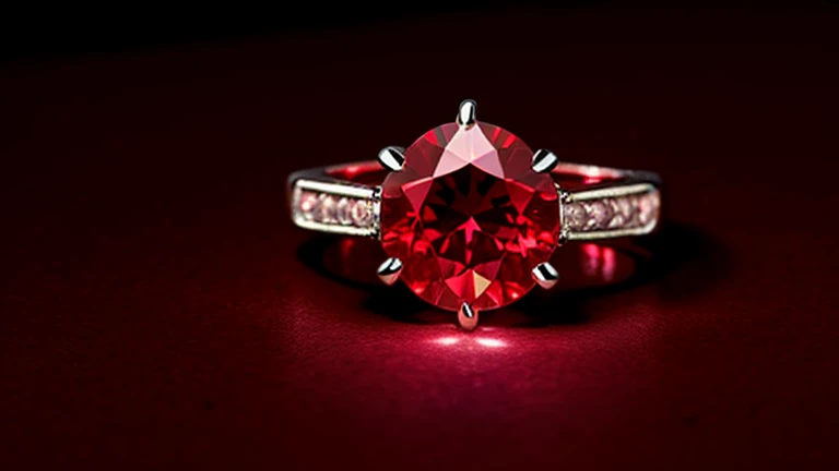 legendary, red diamond ring, epic, fantasy, red glowing effect, dark background