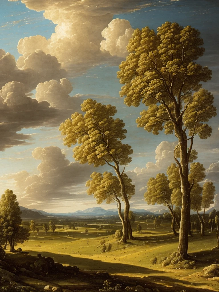 16k, massive details, ((complex details))) immense sky,field of many trees intertwined in the trunks,amazing sky,Level 15,rocky surface, (photorealistic), art (((Claude Lorrain))), J.R. Tolkien Type [sharp focus], (HDR), (8k), (gigapixel), (masterpiece)