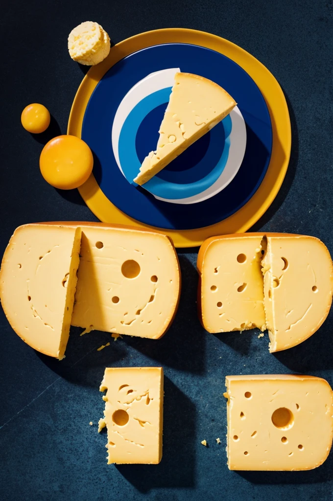 Logo with 2 cheese planets which make a collision 
