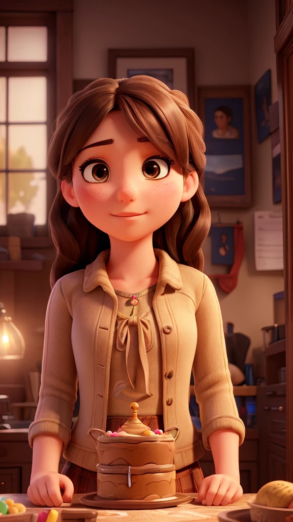 a young woman asking her brother-in-law where her birthday gift is, intricate details, beautiful girl, detailed facial features, warm lighting, vibrant colors, photorealistic, masterpiece, 8k, ultra-detailed, high quality, digital art