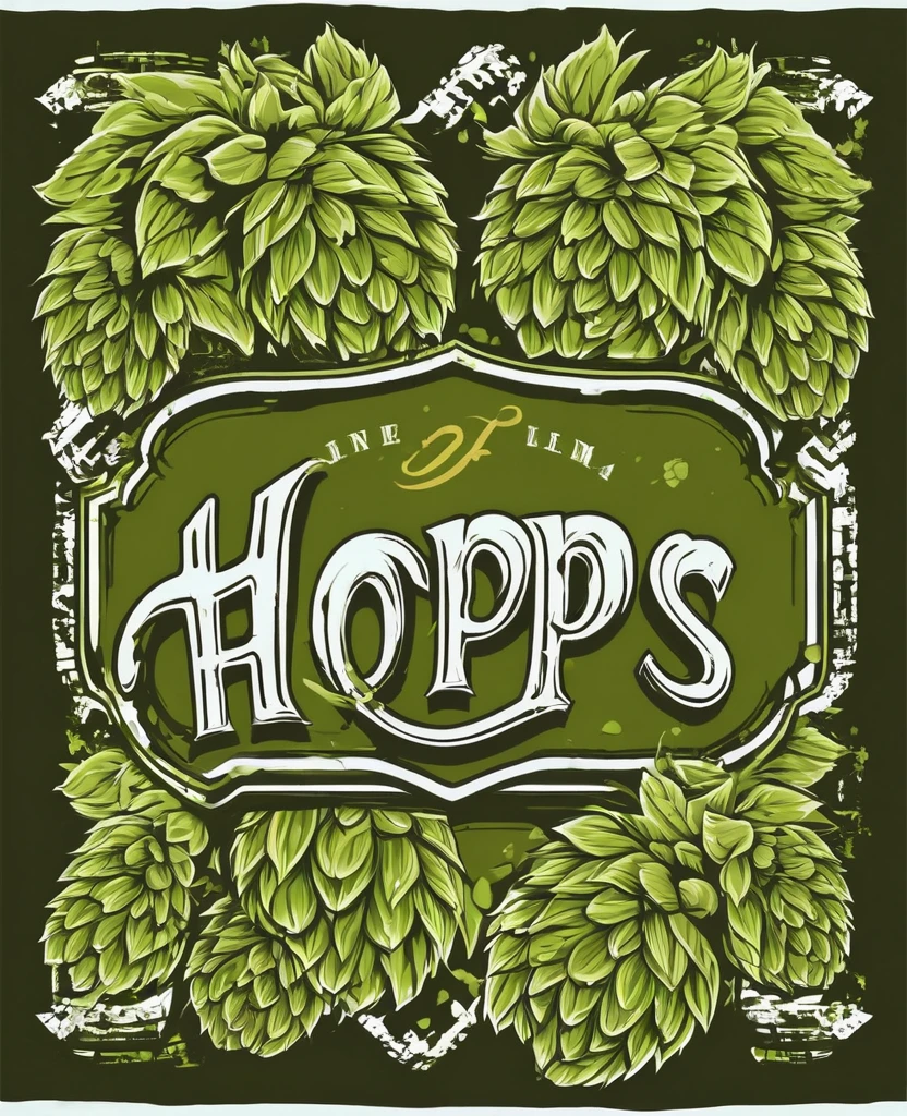 hops t-shirt design, text logo: MORE HOPS text logo