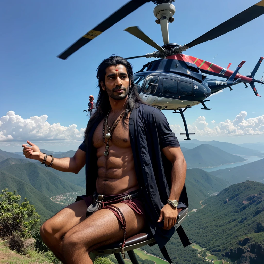 Lord Shiva is flying the helicopter