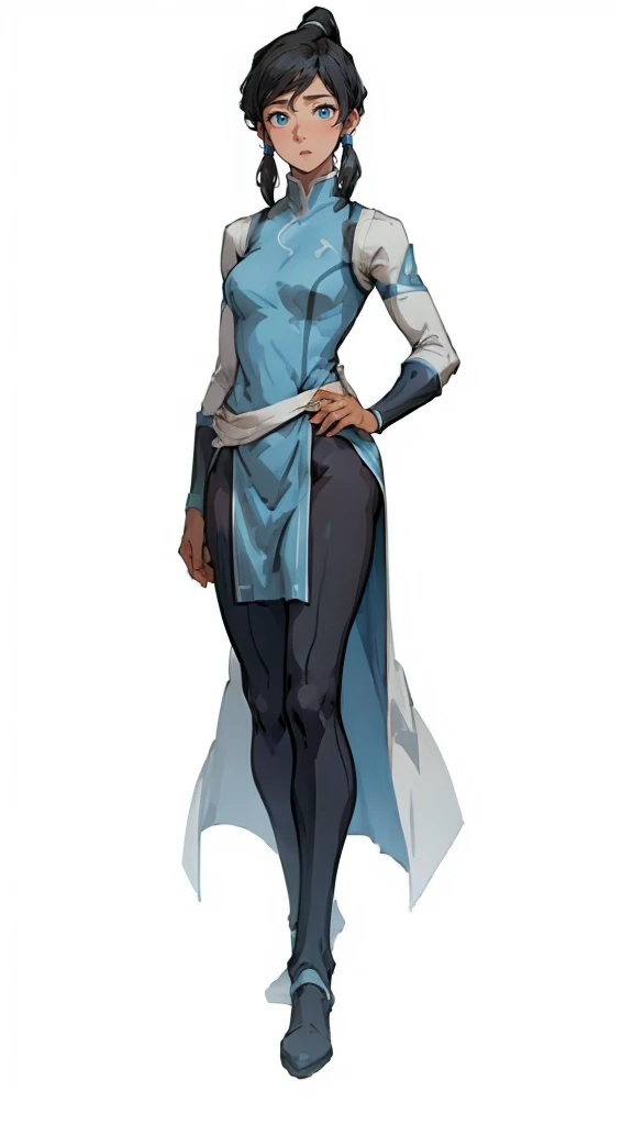 (((full body photo))) 1girl, minimalism, Korra from Avatar, simple, clean:0.9, vector, darker skin,