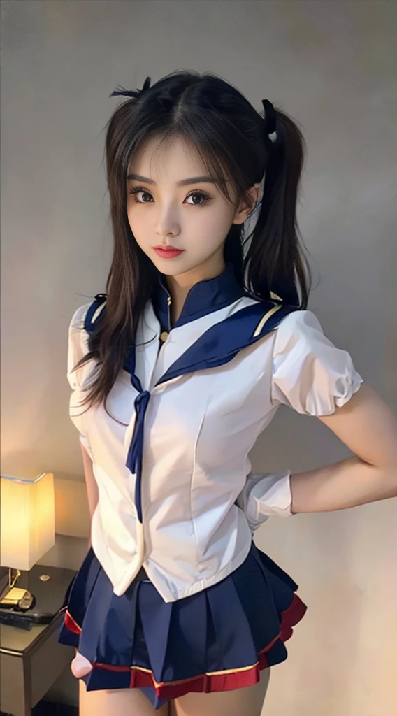 NSFW,table top、full:1.3、stand、8K、。.3d、realistic、super micro photography、highest quality、Wallpapers with extreme details CG Unity 8K、from below、intricate details、(1 female)、28 years old、(sailor moon:1.6 Super Bishoujo Senshi sailor moon Mer1、Nether Warm Wind,land、sailor warrior uniform Sailor:1.5、sailor moon:1.5,Eternal sailor moon)、(Incredibly long and bright blonde pigtails:1.4、thin and very long straight twin tail blonde, bun hair、Red round hair ornament for bun hair)、((sailor warrior uniform、sailor color,pray miniskirt:1.5、Glossy pleated mini skirt:1.3、big red ribbon on the chest,,,,,、white long latex gloves,red gloves on the elbows、A gorgeous golden tiara on the forehead、ear nipple rings,Gorgeous Golden Jewels))、Extremely thin and fitted high gloss white holographic leather、High-gloss white latex high-leg swimsuit that shines like oil,(facial details:1.5、bright blue eyes、Beautifull expression、beautidfull eyes、Iris overview, shining eyes、thin lips:1.5、thin and sharp pale eyebrows,、long and thick eyelashes、double eyelashes、thin, thin and muscular,,,、small face、tall and big breasts、perfect proportions、big breasts thin waist、sexy model posing、dynamic pose,visible pores、enchanting smile、perfect hands:1.5、octane rendering、very dramatic picture、(The divinity of the moon,space background、moonlight rays、moon、dynamic background、exquisite light and shadow、dynamic angle、detailed background),strong natural light、sunlight、Digital single-lens reflex camera、sharp focus: 1.0、Maximum clarity and sharpness