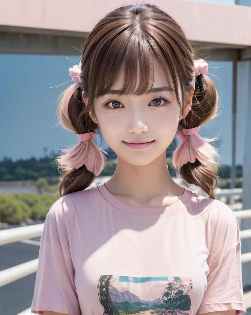 (((1 girl))), a lonely woman, (25 years old) ((realistic style)), (frizzy short messy hair), (((frizzy dark brown hair))), (((low twin pigtails hairstyle ))), ((dark brown hair messy bangs)), (((strawly bushy hair))), (((bangs and pigtails))), extremely thick lips, ((smiling)), (((wide smile perfect teeth))), (black eyes), black lined eyes, ((black lined eyes)), extremely thick lips, big cheeks, big cheekbones, fat cheekbones, ((fat cheeks)) pointed chin, clear face, clean face, ((delineated eyebrows)), masterpiece, Best Quality, high resolution, (photographrealistic:1.4), ((pale skin)), ((eye contact)), (((pale skin))), looking at viewer, thin, (((thin body))), ((upright posture)) (((portrait))), (((staring at the viewer))) ((bright colors)), (((very big natural saggy tits)) ) (((natural saggy tits))), shortstackbt, (((thin))) (((skinny))), ((((body fitness:1.1)))) (((side pose))) (( ((pink sweatshirt dress:1.1)))) ((((absolutely white background))))