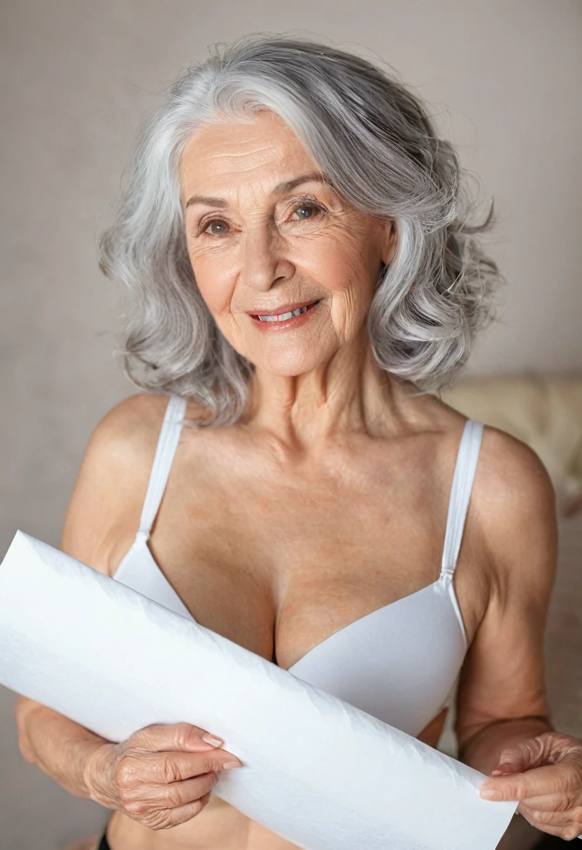 Mature and attractive woman、3 people、bbw、an lingerie、large boob、A smile、​masterpiece、top-quality、(((old women)))、70 generations、grandmather、white  hair、Gray hair、Elderly women、Alone、4K、smil、undergarment、Sexy Shots、Colossal tits、large full breasts、Women with wrinkles around their eyes、Wrinkles on the skin of the whole body、Wrinkled body、Wrinkled wrists、a bed、FULL BODYSHOT、Photograph the whole body、All the different faces