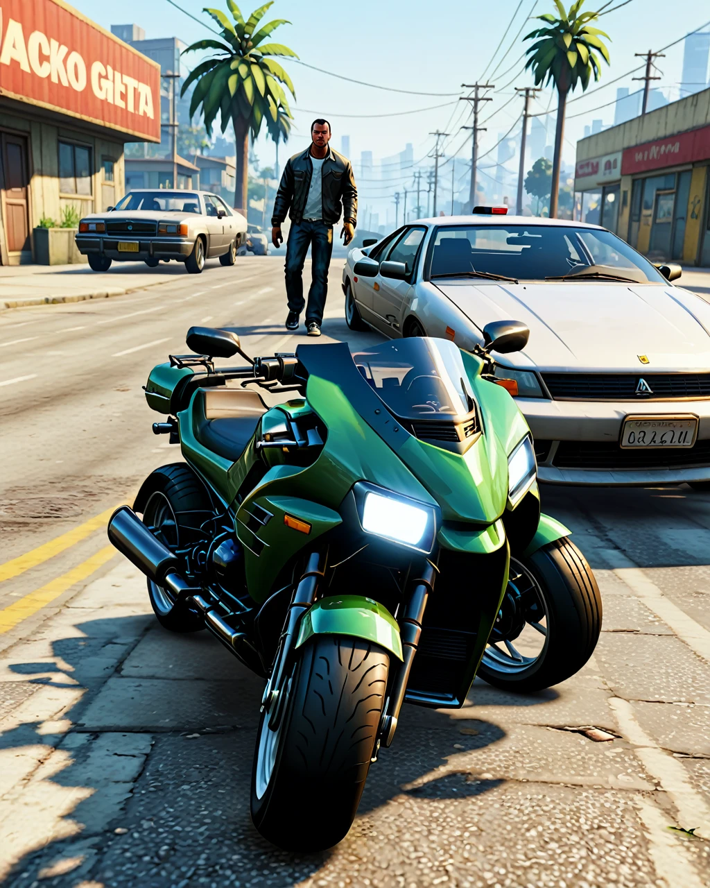 Grand Theft Auto, detailed photograph, 8k, ultra HD, dslr, awarded photo, several, 