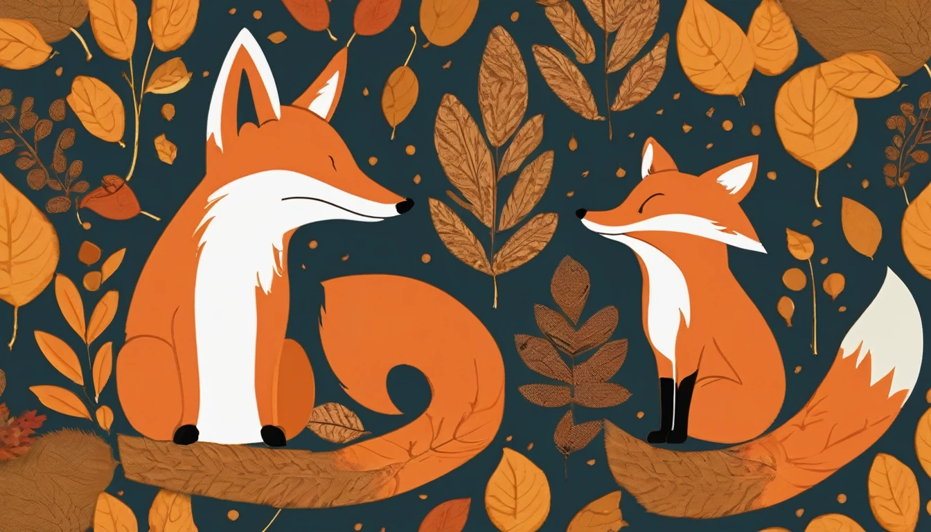 wallpapersv1, autumn, coffee, fox patern style wallpapersv1, 8k