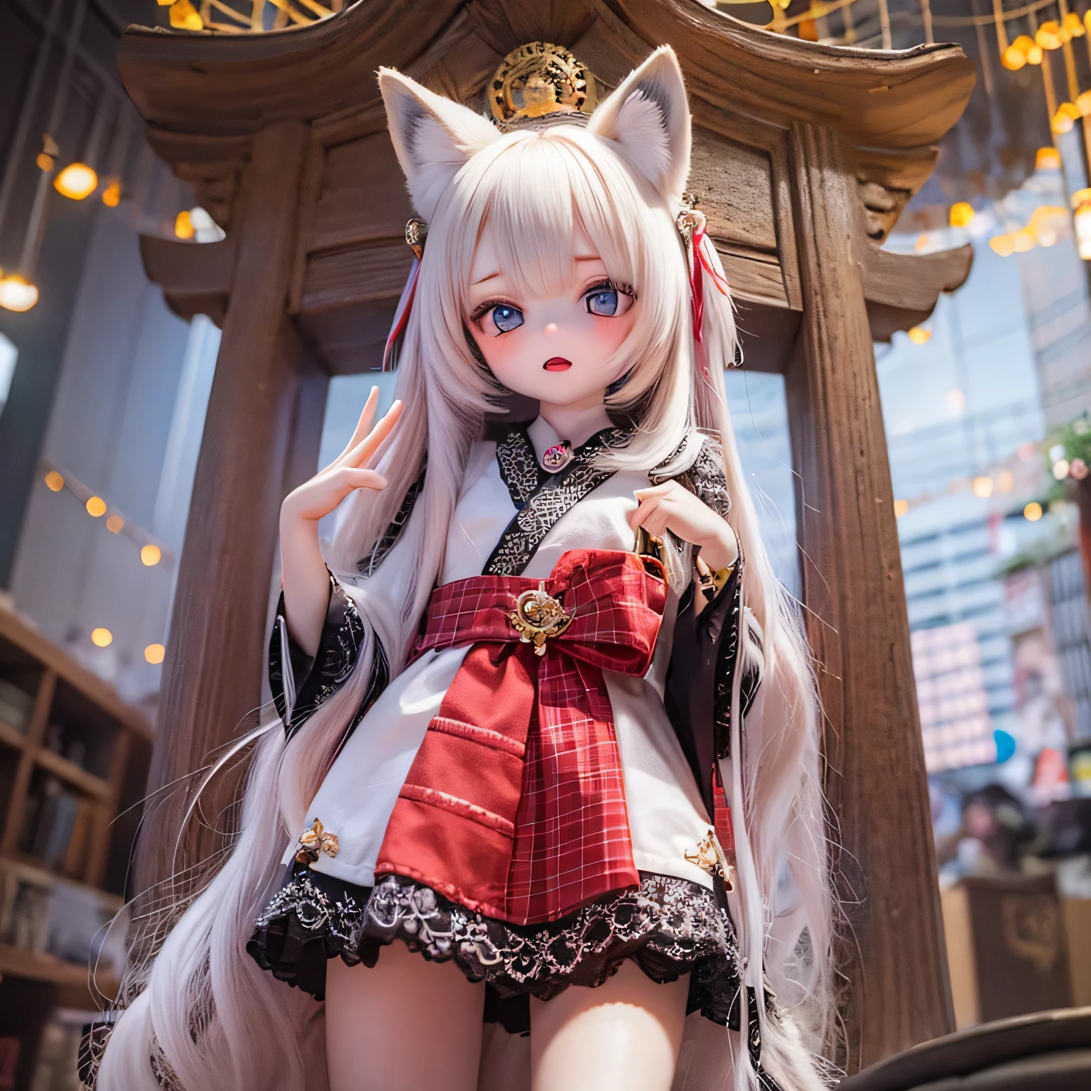 best quality, masterpiece, photo realistic, ultra realistic, raw photo, 1girl, hanfu, standing in front a house, hair ornament, bracelet, beautifull face, beautifull eyes, detailed background, finely detailed