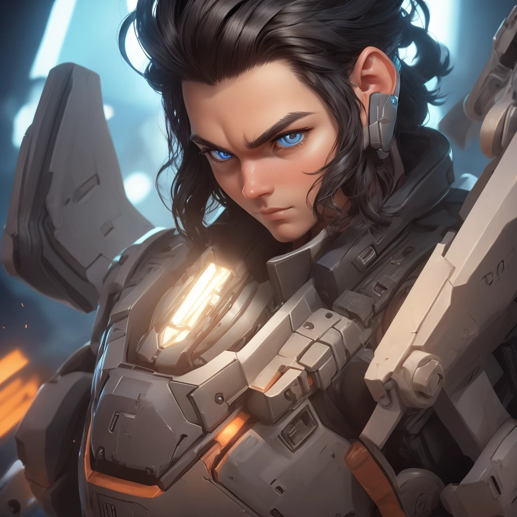 A white man with black hair who looks very knowledgeable about technology, extremely cute 3d cartoon style, with a very large head, big eyes, and , detailed facial features, detailed clothing, intricate background, vibrant colors, soft lighting, (best quality,4k,8k,highres,masterpiece:1.2),ultra-detailed,(realistic,photorealistic,photo-realistic:1.37),detailed 3D render,cinematic lighting,highly detailed character design,cute and adorable expression,very expressive eyes