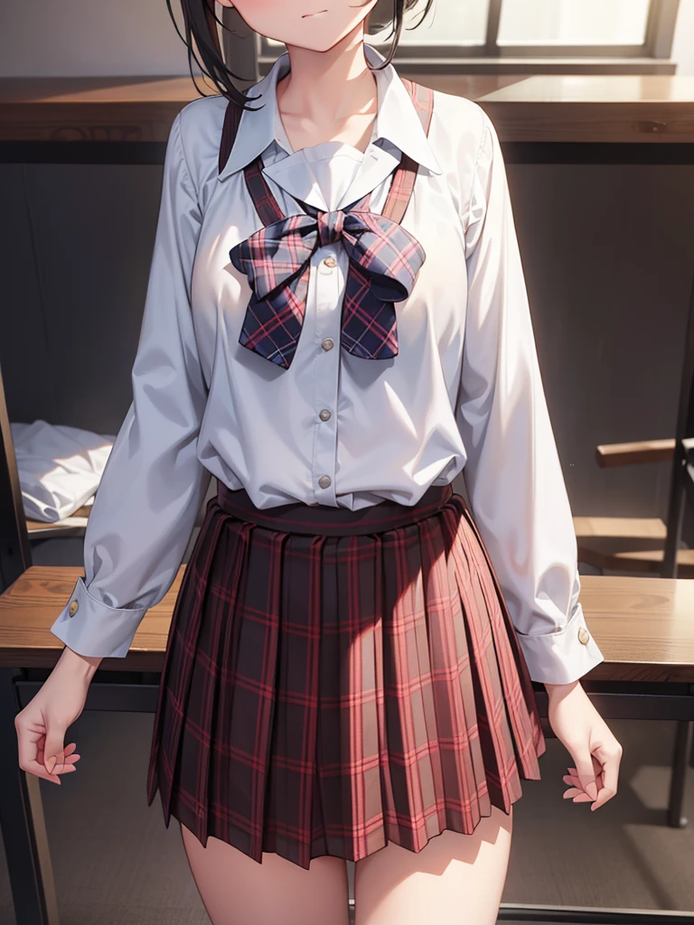 (masterpiece, Highest quality:1.2), One girl, alone,bony body、15 years old、Earrings、 (zettai ryouiki:1.4)
