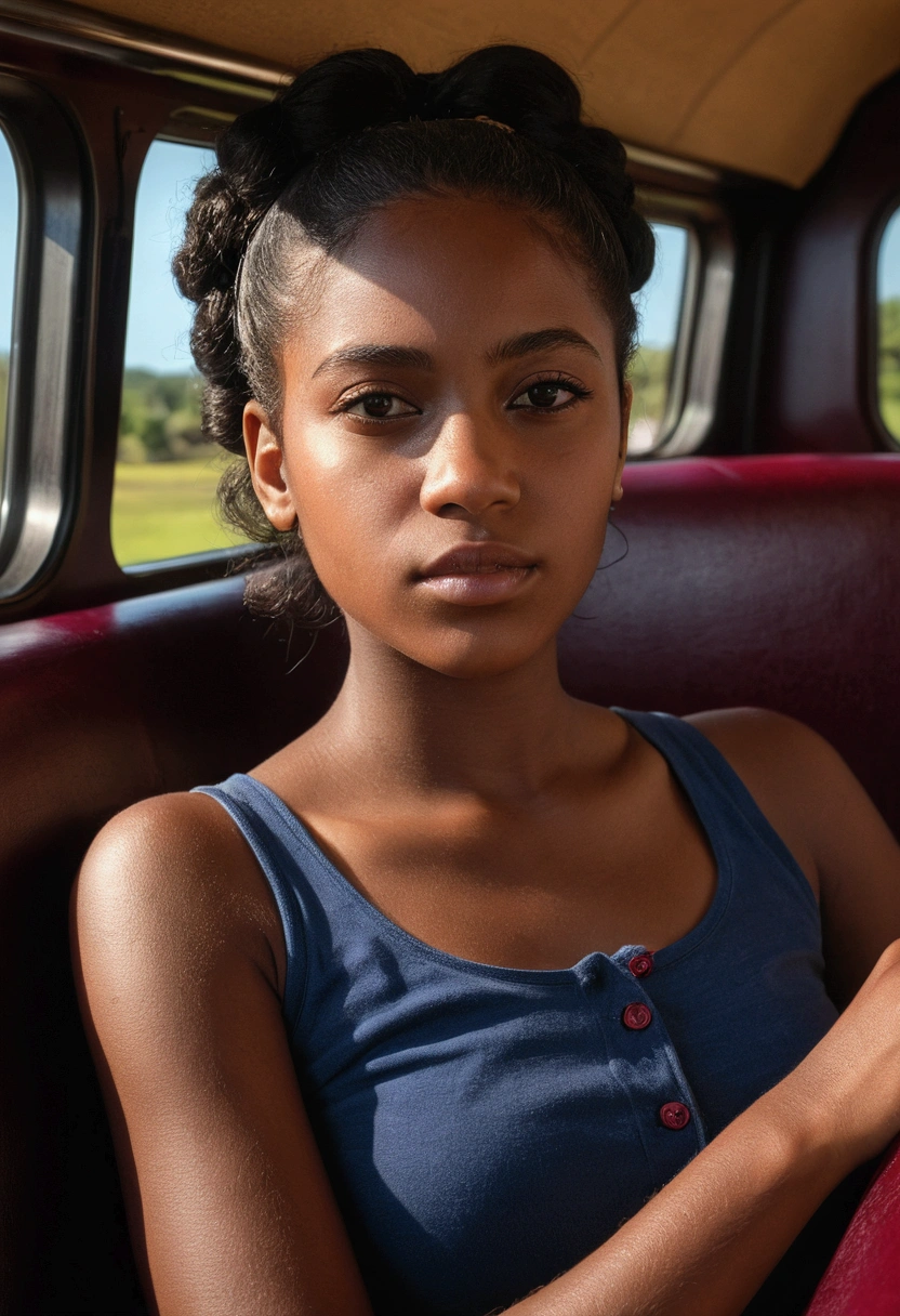 gorgeous young Martinican woman, on a coach, wearing a mini short, beautiful face, masterpiece, best quality, ultra-detailed, solo, shadows, contrast, cinematic light, side lighting, ultra high resolution, best shadow, RAW, 4K, 85 mm, poca profundidad de campo, Kodak Vision color, extremadamente detallado, Cinematrographer_\(ultra\), photorealistic, realistic, postproceso, Maximum details, aspereza, vida real, ultra realista, fotorrealismo, Cinematographer, 8K UHD, Cinematographer
