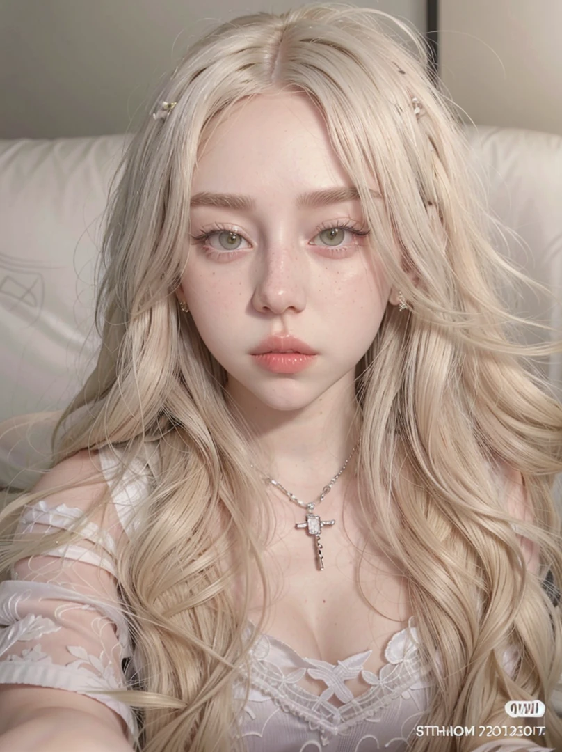 blonde woman with long hair and piercings posing for a photo, with white long hair, with long white hair, perfect white haired girl, ava max, tifa lockhart with white hair, pale porcelain white skin, anime girl in real life,  with white hair, extremely light blonde hair, very light blonde hair, with long blonde hair, her hair is white