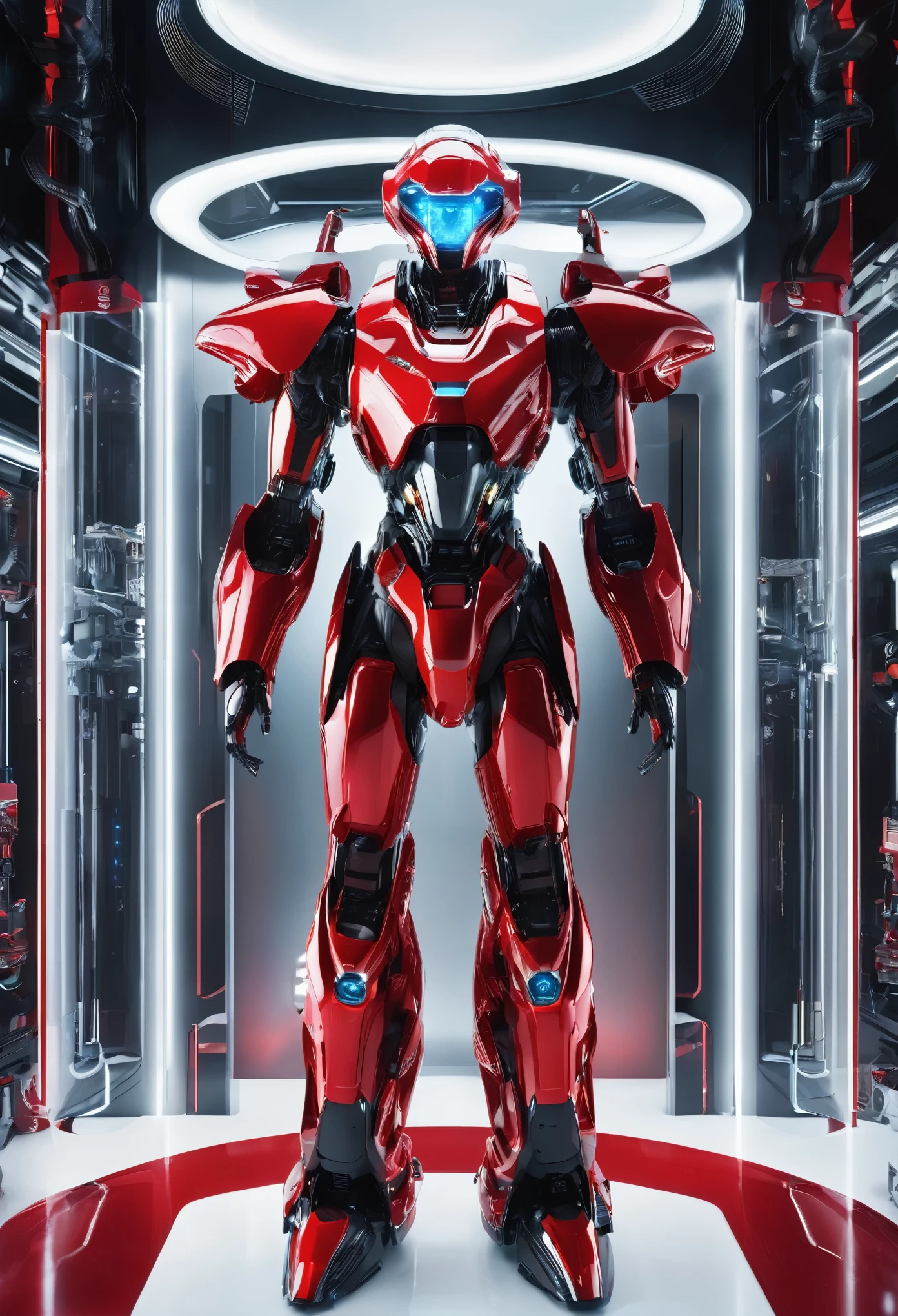 (Butler clothing design:1.8),\(Christmas style\)， Made of machinery, red and white style, Mechanized form, A futuristic数字艺术, of red and white colors, room lighting, surreal details, 32k ULTRAHD, auto-destructive art, mechanized abstraction, Future Vision,Fine lines and intricate details, A futuristic 维多利亚时代, translucent immersion, molecules, Red Knight, Glass as a material, Sci-fi Baroque style, 32k ULTRAHD,(Fundo sala de estar:1.5), frill, Future robot butler photography, Glowing red interior components, Very futuristic,Robot butler design trends, A futuristic, A futuristic butler design, karim rashid, glowing interior components, Concept sled design, A futuristic, A futuristic镀铬, Future concept butler clothing, Magnificent design, High-Tech details of the future,(Robot butler style：1.5),(Christmas reindeer relief pattern:1.4),(mechanical blazer:1.5)，Cybernetic robot. android, AI big breasts, machine, metals, wires, Tech, futuristic, highly detailed, extremely hyper - detailed pc, standing, full body shot, centered, 3 d render, artstation, Octane Render, 8 K
