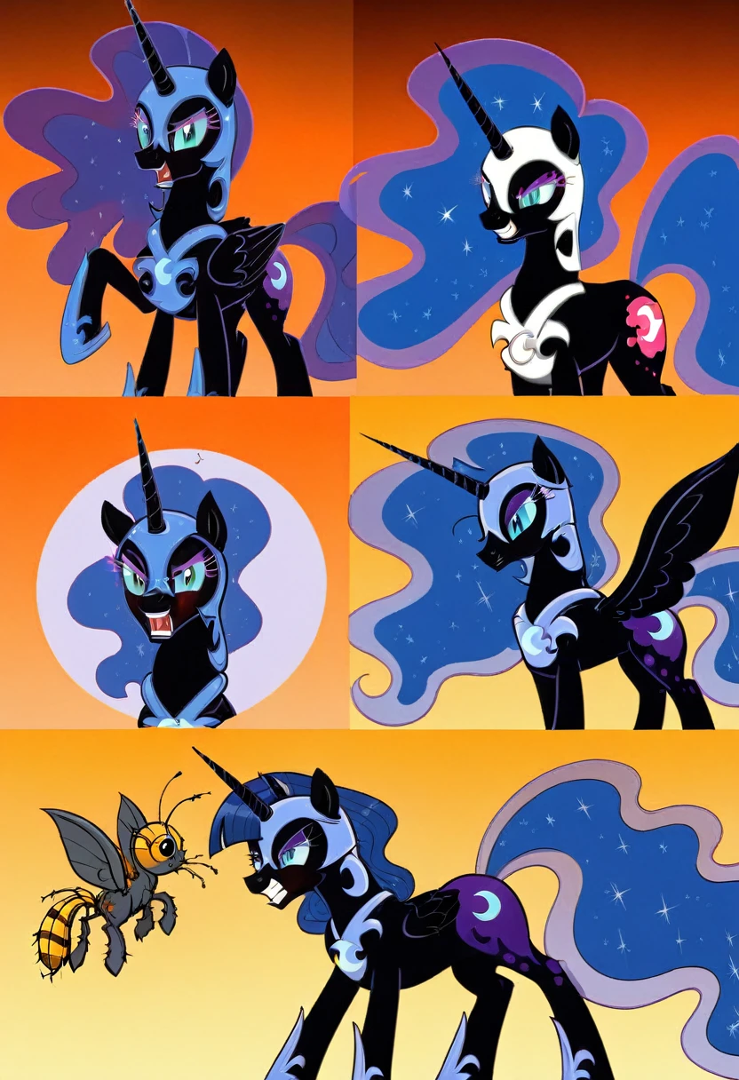 Pony angry nightmare moon in Nightmare Moon stands and watches as Twilight Sparkle's magic flies towards her