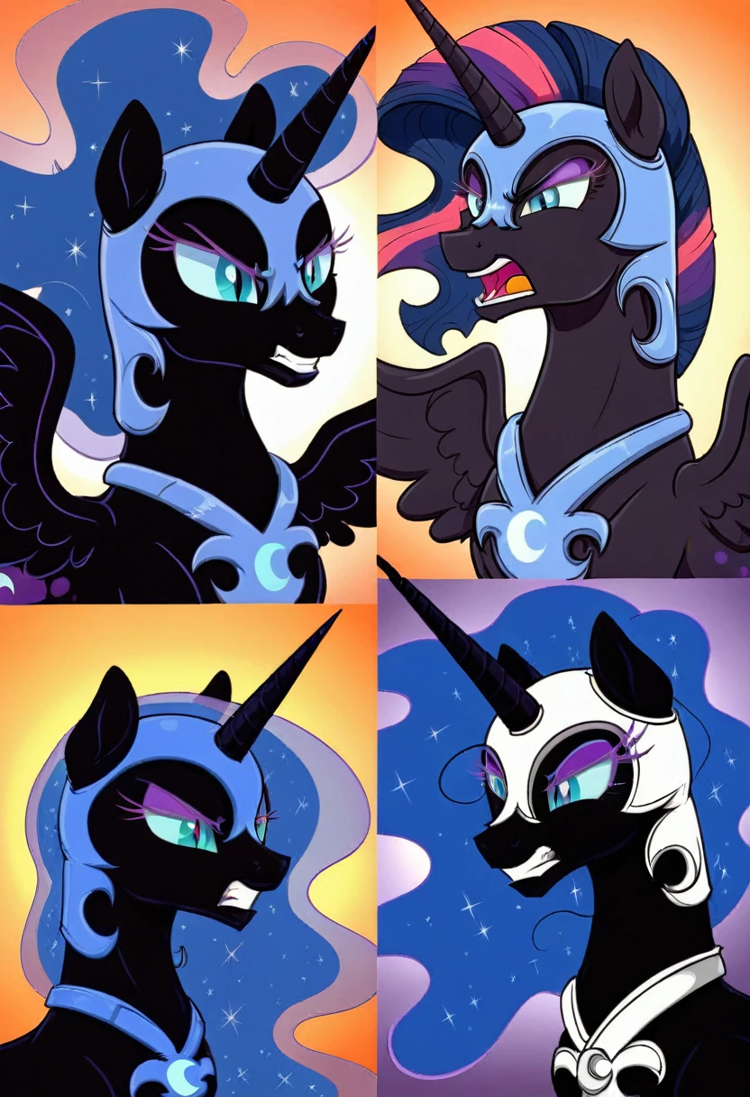 Pony angry nightmare moon in Nightmare Moon stands and watches as Twilight Sparkle's magic flies towards her