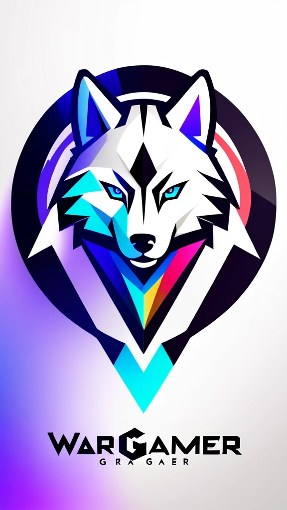 Design a minimalist but modern logo for my marketing named WargoGamer, featuring a symbol and the name in different fonts. The logo should emit an aggressive aura, with the symbol being a Husky in profile, abstract geometric shapes, intense and dynamic feel, 3D Art, rendered using Blender with high-detail textures