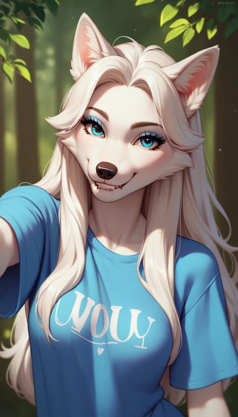 posing, female, 30 years, Cute, Eyeliner, long hair, Lip biting smile, blue shirt, eyes in the bedroom, antro, wolf ears, (White fur:1.5), baggy shirt, wolf, forest background, 8 K, it's empty here, (Best quality, masterpiece), Blue eyes, fabulous, ultra clarity, 4K, excellent quality, high detail, close-вверх, bare chest, , cum on face, sex oral dick oral, The human penis, Zoophilia, cute sucks dick, sucks gently, caresses with tongue, sperm dripping from mouth, balls dick, balls shaved, big dick, juicy dick, touches eggs with hands, plays with eggs, tits naked, nipples, blowjobs Dick, sex blowjobs Dick, sucks human dick, секс минет, берёт в рот, открыла рот, кончает в рот,