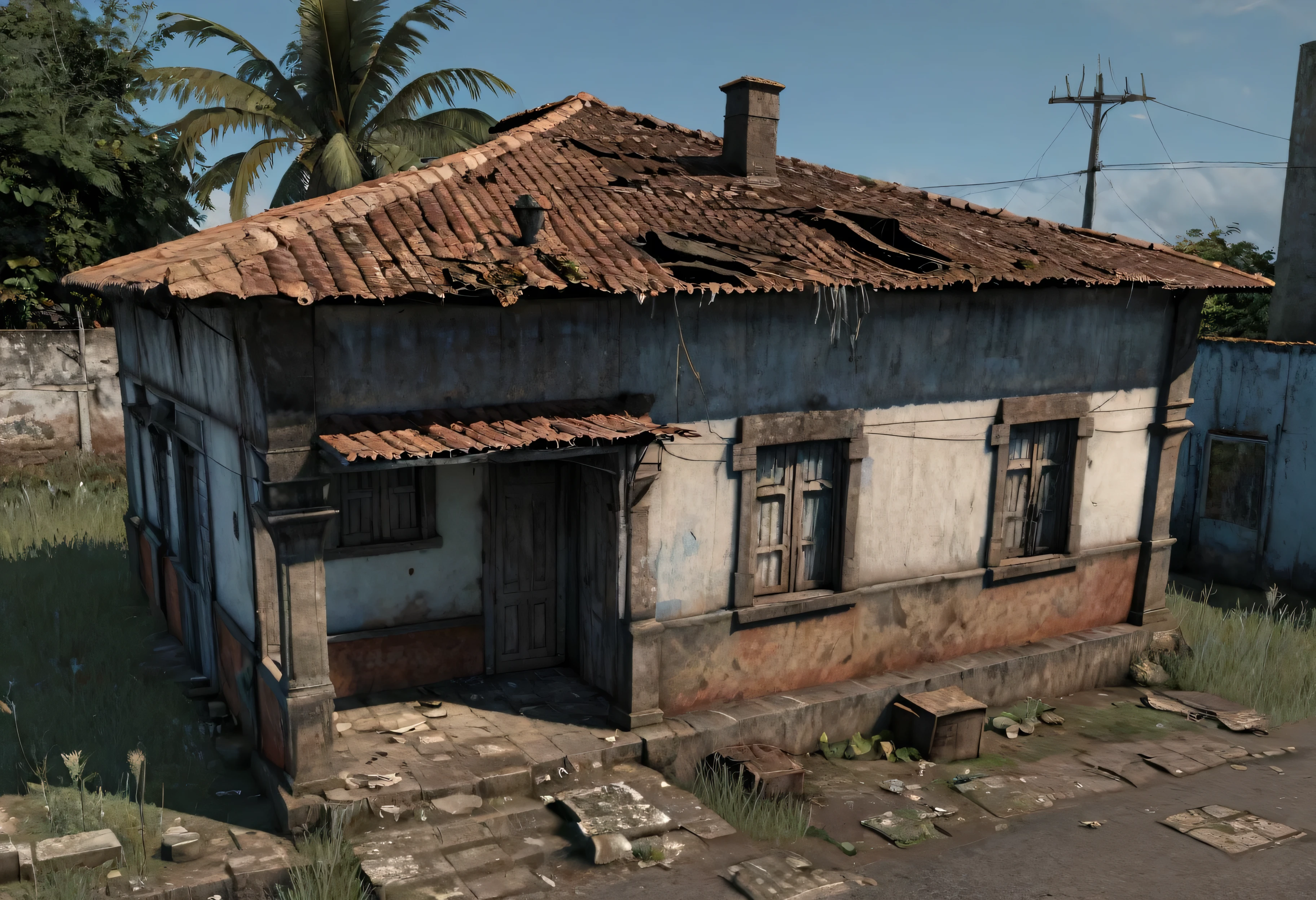 older brazilian house with very poor appearance. The house has only two bedrooms and is in poor condition.. It looks very shabby and looks very old.. [City house] [pobres] [miserable] [older] [mic] [3d modle]