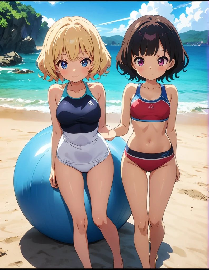 ​8k, ultra detailed, nsfw:1.5 , top-quality、detaile、hight resolution、extremely delicate and beautiful、beutiful breast、Smile、multiple female、5 women、6 females、The bikini, (different bikini:1.6)、pareo、Colossal tits、sea side, cpwboy shot, group selfie, lifT up bra:1.6, breasts out:1.5, bare breasts,opened bikini, pulling bikini  forcely each other:1.9, bare ass:1.6, see-through bikini:1.7, bottomless