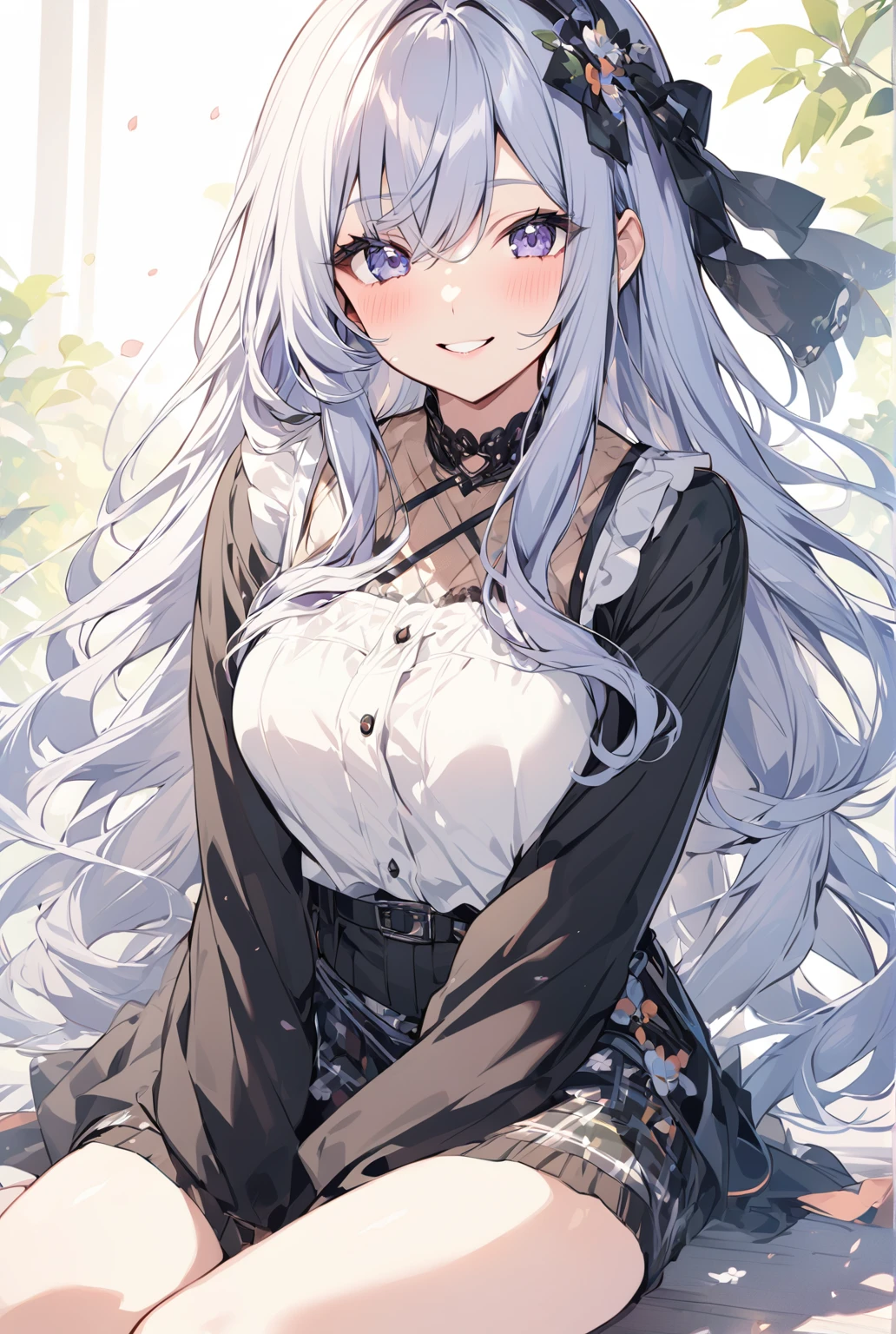 Cute woman with a smile,Long Hair