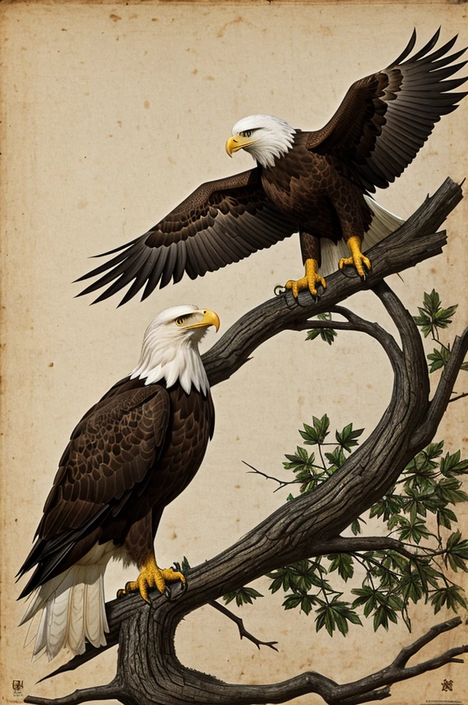 An eagle clutching a scroll