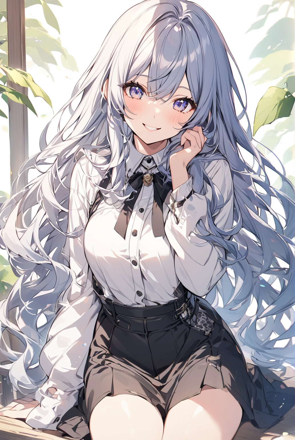Cute woman with a smile,Long Hair