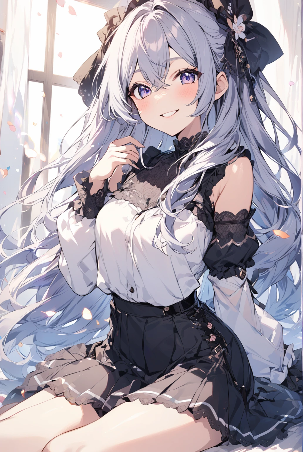 Cute woman with a smile,Long Hair