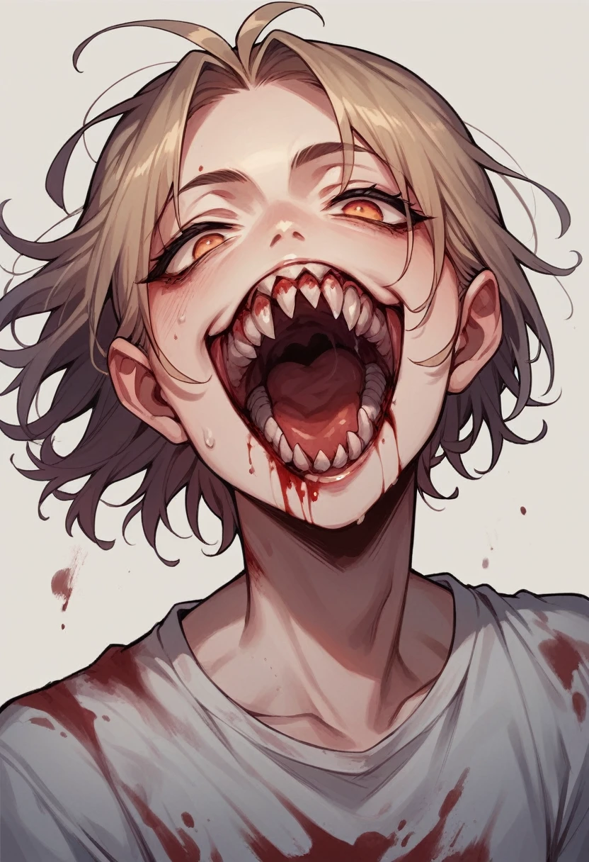 Nude sexy body sharp teeth