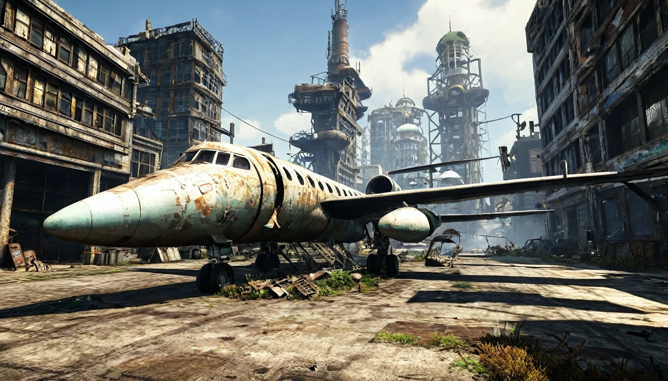 plane jet city post apocalyptic
