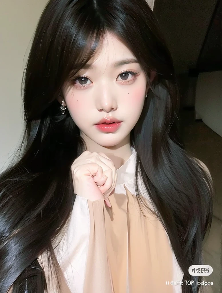 Best Quality, masterpiece, ultra high resolution, (photorealistic:1.4), raw photo, 1 girl, cafe interior, looking at the viewer, by the wide, Pale skin, half body