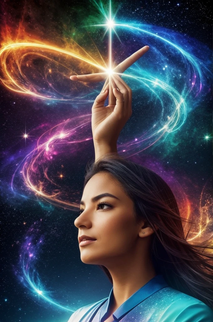Live freely　Accept the will of the universe　Awakening to your true self　woman　I raise my hands up to the universe to receive.　The most beautiful space