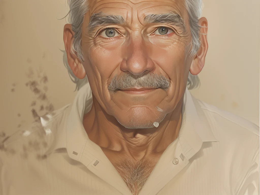 70 YEAR OLD GENTLEMAN, hair grey, wearing a white button-down shirt