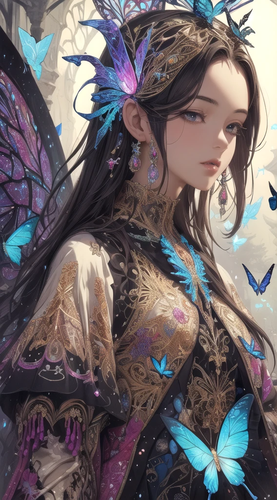 (masterpiece, top quality, best quality, official art, beautiful and aesthetic:1.2),extreme detailed,(fractal art:1.3),colorful,highest detailed,Dreamy Atmosphere,Bright color,
hudie,luminescence,butterfly,
