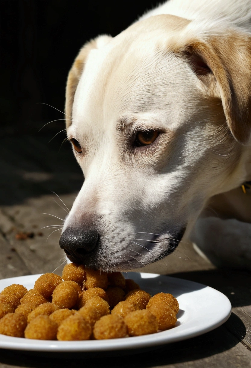 a dog eating