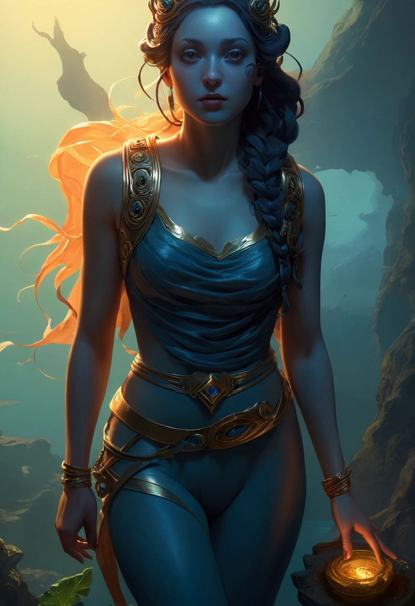 masterpiece, best quality, (extremely detailed CG unity 8k wallpaper), (best quality), (best illustration), (best shadow), absurdres, realistic lighting, (Abyss), beautiful detailed glow, art by PeterMohrBacher,