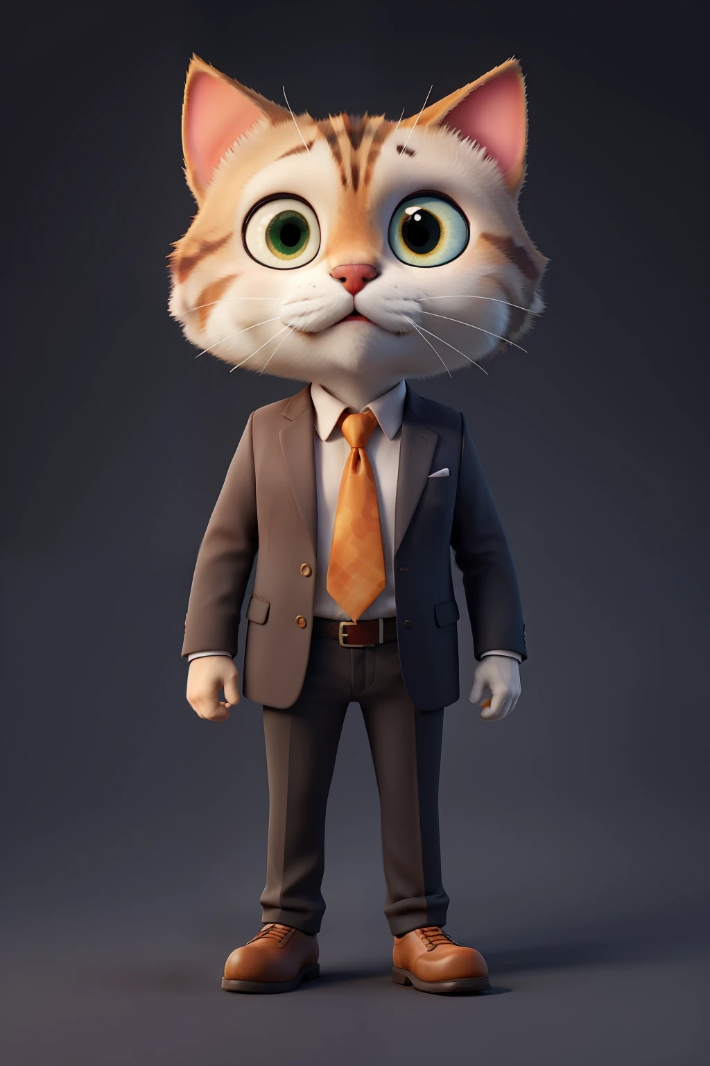 cat in suit with crypto background