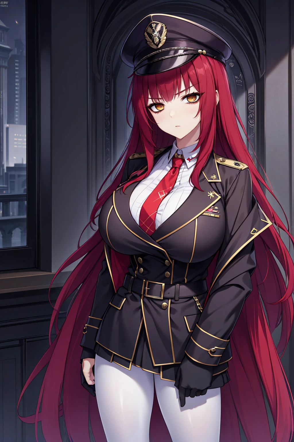 braided hair、braided hair,red-eyes,black-hair,bainded-hair,Braided Hair、long-hair,yellow-eyes,big-breast army-suit, white-armysuit-suit,black-pantyhose,mini-skirt,23 years old,older sister、Ultra-high resolution、Ultra HD,Braided Hair、red-tie,standing,milf,wife,,dark-makeup,、huge-breast,red-hair,red-hair,uniform、uniform、red-hair,military,yellow-eyes,military-cap,male,male-women,belt,angry,evil-monster,monster-skin,crotch-tatto