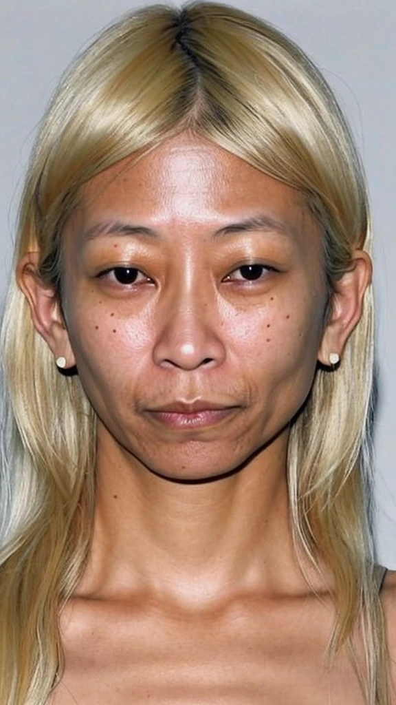 Poor thug, Japanese woman, 40 years old, exposed, blonde
