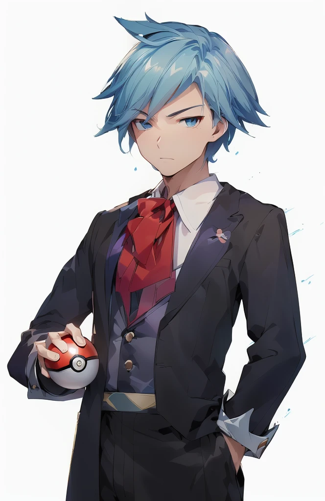 穿西裝的man,man,man , Holding POKEBALL in hand,animated cartoon man,Pokémon,pokemon anime,Smooth anime CG art, Style Art, Realistic anime art style, Extremely detailed artger, cartoon,super high quality, 8k, RAW photos, actual