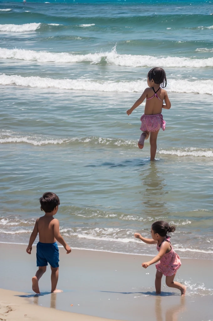 Children playing on the beach