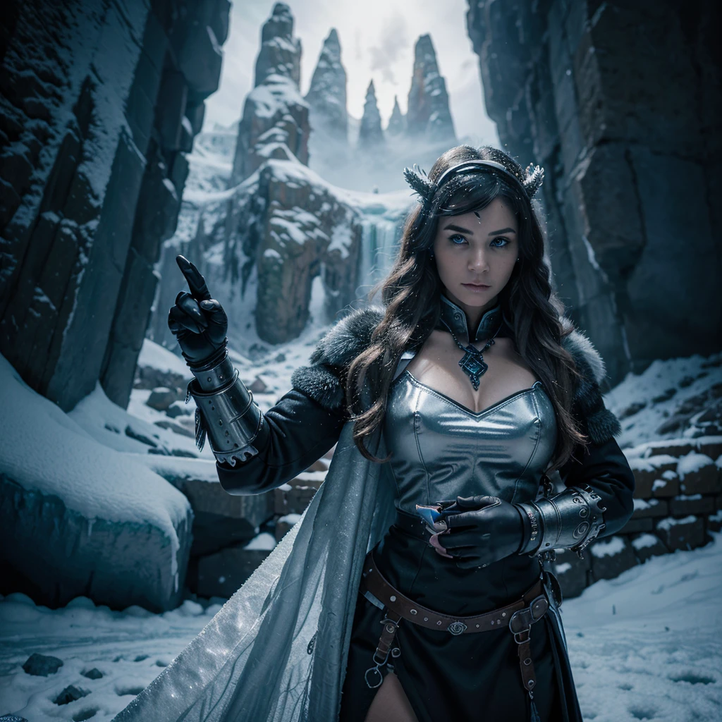 best quality,(masterpiece:1.3),full body, ultra-detailed,solo,1girl, {portrait,|} solo, {half shot|upper body|(full body:0.6)}, detailed background, detailed face, ({crystallineAI, crystalline|tribal celtic barbarian|vikingpunkai, norse viking|feudal japan|imperial chinese|stonepunkAI, stone|steampunkai, steampunk|glowingrunesai, glowing runes|{sinister|} {dark fantasy|(DarkFantasy:0.8)}|gothichorrorai, gothic|renaissance|high fantasy medieval} theme:1.1), __color__ {winter|northern} warrior, {(glowing eyes:1.05),|} {stoic expression,|stern expression,|} {guardian,|paladin,|} dynamic pose, {(crystalline ice armor:1.05),|magical armor,|heavy armor,|furs,|hooded robe,|} {cape,|} {surrounded by magical {aura|glow},|} {{floating|} ice shards,|} {{snow|ice} crystals,|icicles,|} {arctic winter,|cold,|} {stormy|snowy|icy|windy} background, {rock formations|fjords|cave|crystal landscape|northern lights|snowy forest|frozen natural landscape|mountain|stone temple} in background {low light, dark night,|} {epic|cinematic} atmosphere,(__36__:0.01)