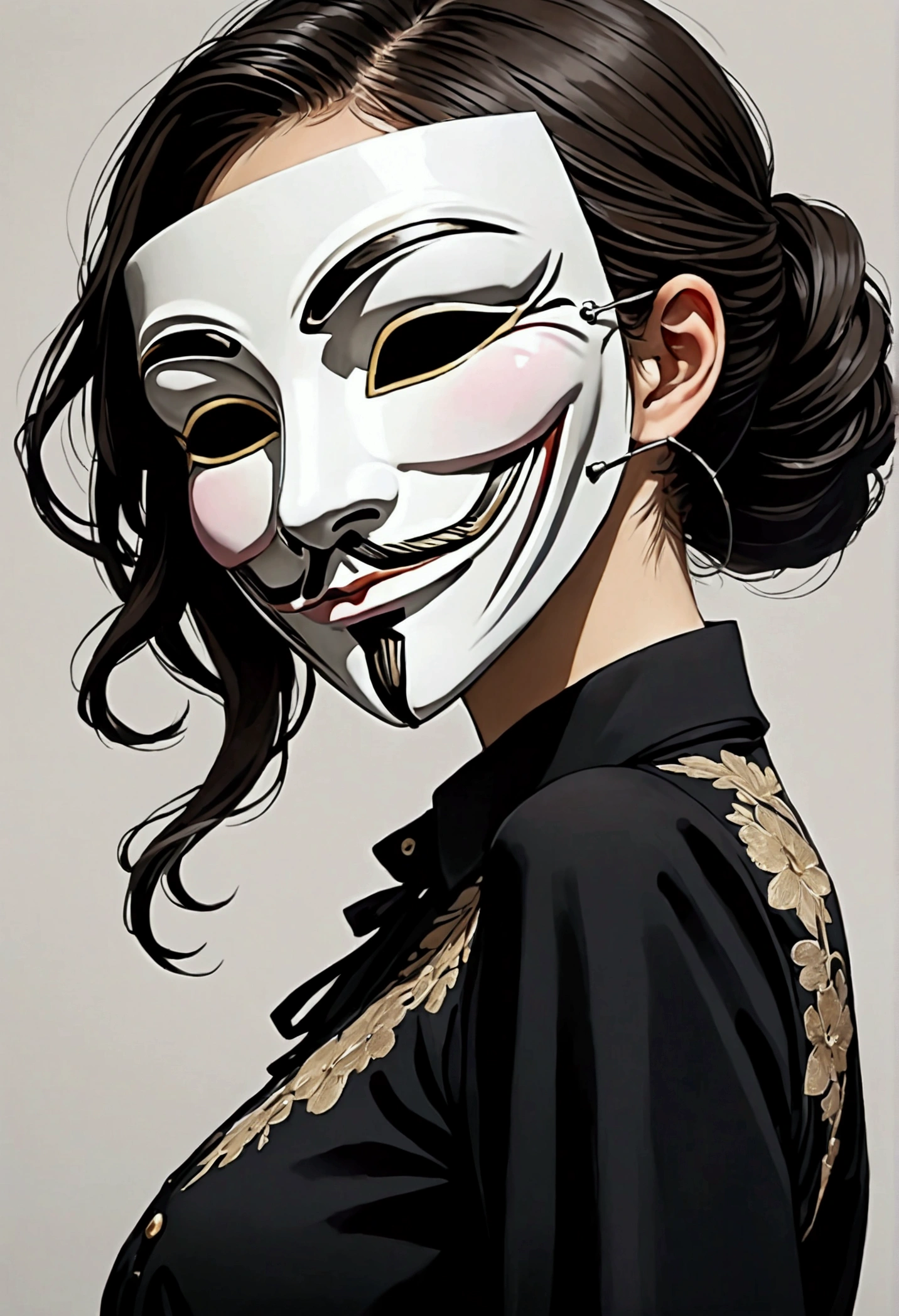 Anonymous, Anonymous mask, black blouse