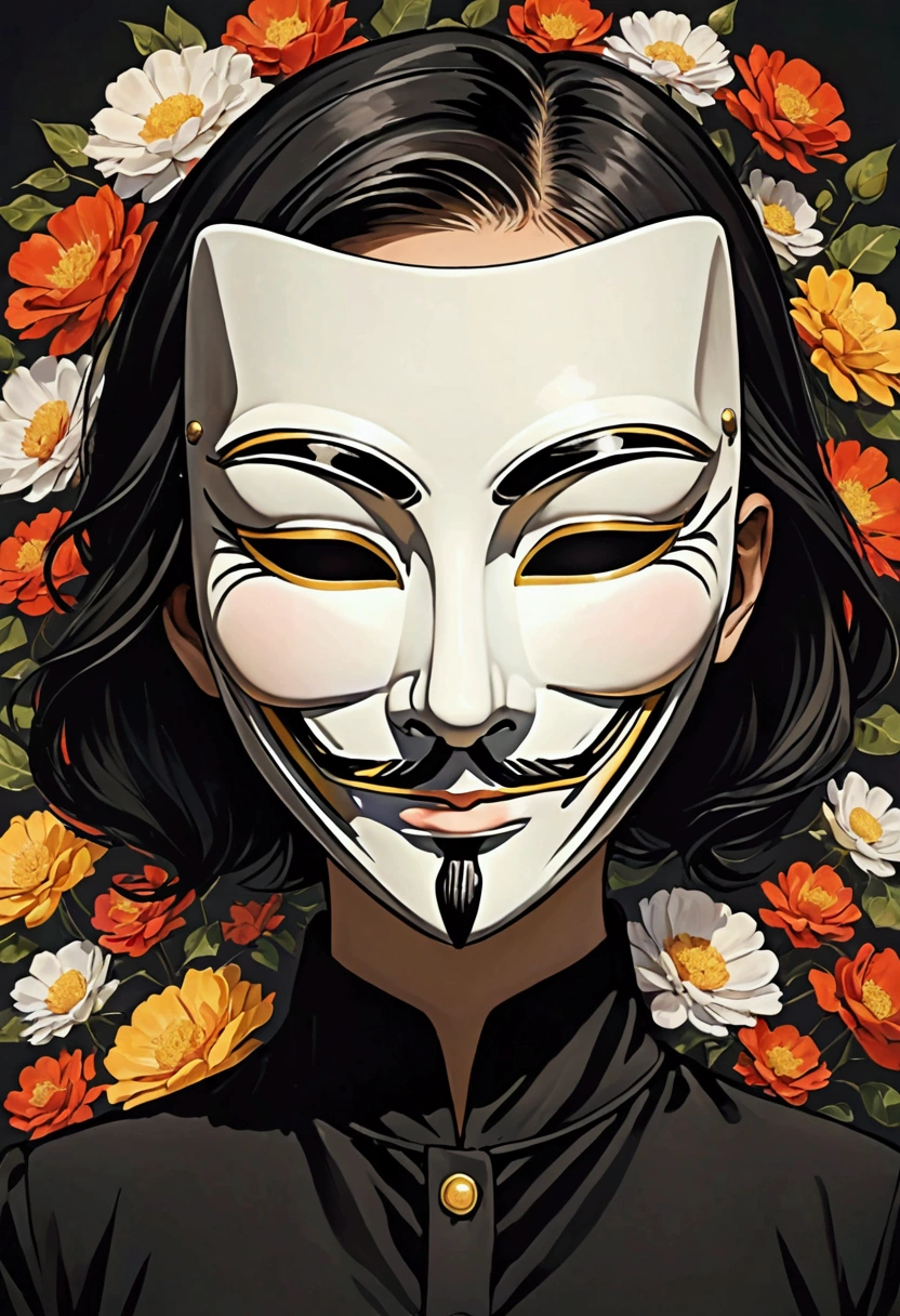 Anonymous, Anonymous mask, black blouse
