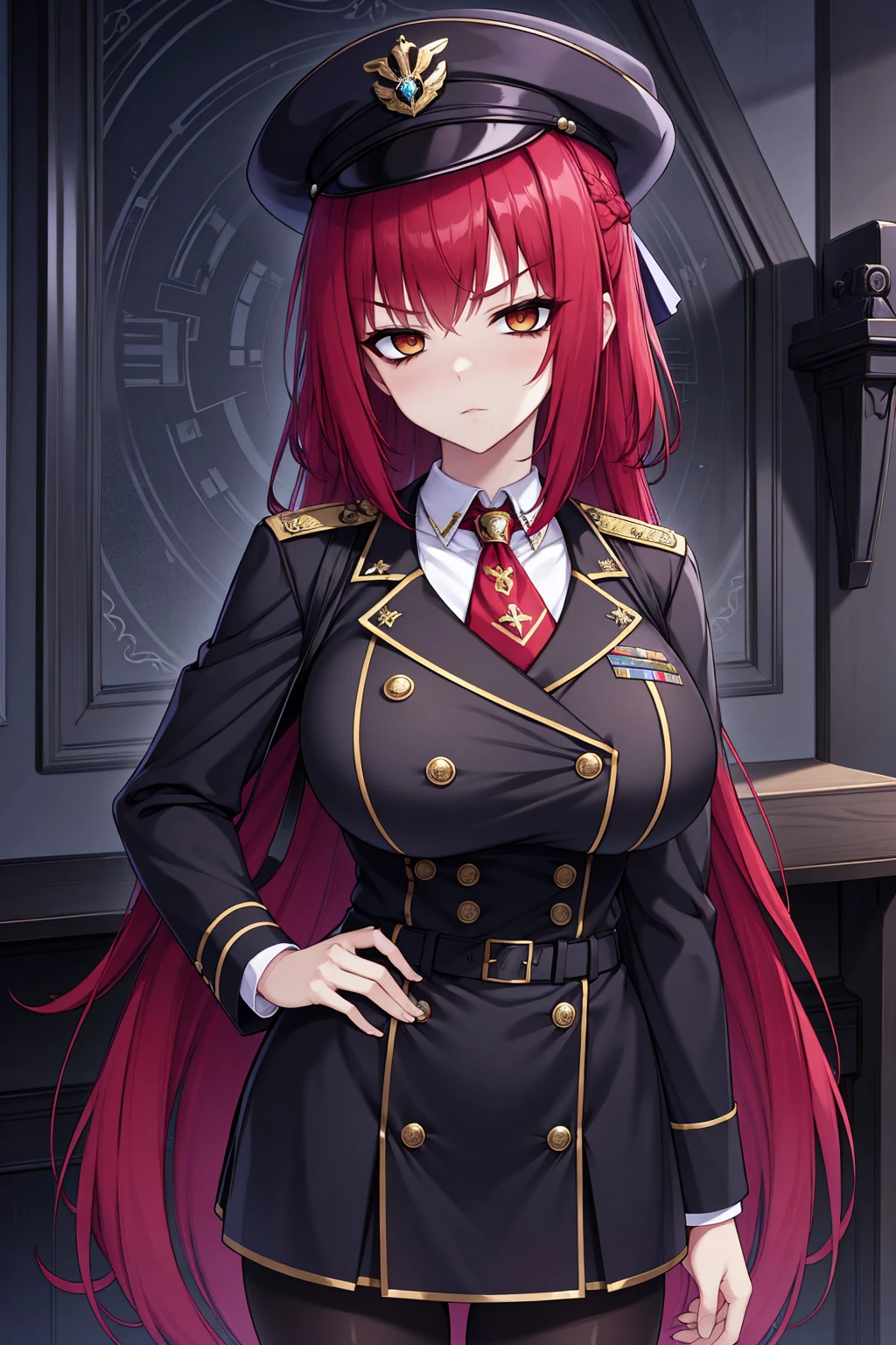 braided hair、braided hair,red-eyes,black-hair,bainded-hair,Braided Hair、long-hair,yellow-eyes,big-breast army-suit, white-armysuit-suit,black-pantyhose,mini-skirt,23 years old,older sister、Ultra-high resolution、Ultra HD,Braided Hair、red-tie,standing,milf,wife,,dark-makeup,、huge-breast,red-hair,red-hair,uniform、uniform、red-hair,military,yellow-eyes,military-cap,male,male-women,belt,angry,evil-monster,bee,bee,queen-bee,bee-women