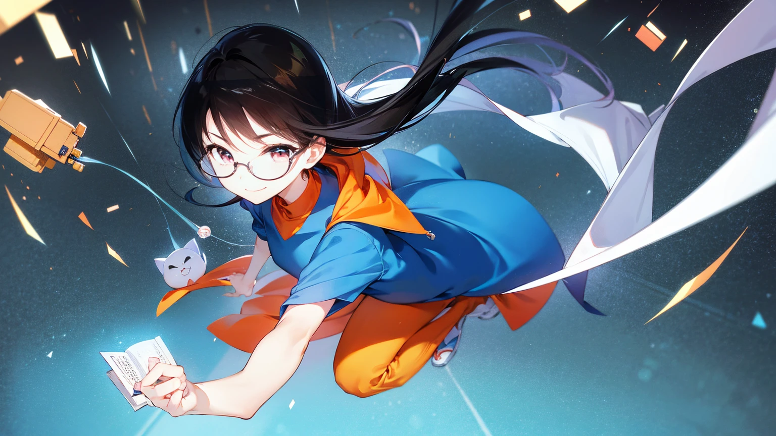 famous japanese anime『Doraemon』An image featuring five characters inspired by。The group consists of the following characters:：

Blue cat-shaped robot：This character has a round face with big friendly eyes and a big smile。Have small ears、It is a simple and cute design.。There is a pocket on the abdomen from which future gadgets can be taken out.。limbs are short,、It has a lovely rounded shape overall.。

Boy with glasses：This boy has short black hair、I&#39;m wearing glasses。He is wearing a blue shirt and yellow shorts、少し内気で優しそうIt has a facial expression.。I often have a comic book or a book in my hand.。

Long Hair Girl：This girl has long black hair、I'm wearing a pink dress。There is a friendly and intelligent atmosphere.、Smiling。She often has a book or a violin in her hand.。

A big, strong boy：This boy has a sturdy build.、short-haired。He is wearing an orange shirt and blue pants、Often with arms crossed、Confident々It has a facial expression.。

A short, stylish boy：This boy is short、Has a fashionable hairstyle。He is wearing a green shirt and shorts、Confident々It has a facial expression.。They often have toys or the latest gadgets in their hands.。

The background is simple and light in cot brings out the character without getting in the way。
