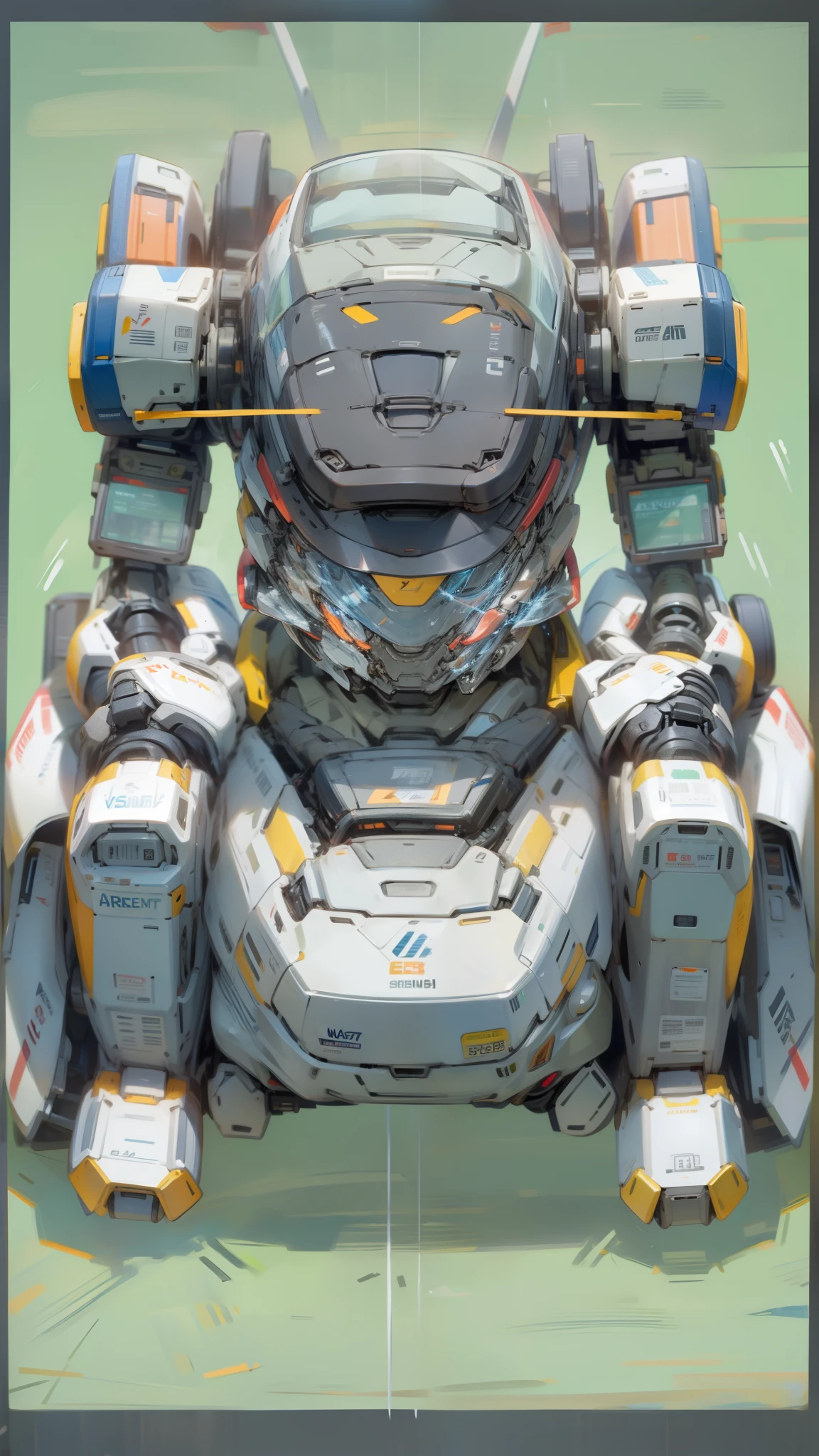 A robot with an empty driver's seat、Simple Background